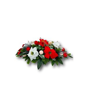 Yapay Çiçek Yemek Masası Çiçeği Atatürk Çiçekli Yılbaşı Masa Çiçeği 70*35