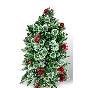Yapay Çiçek Yılbaşı Çam Ağacı Kokinalı Karlıkayın Kütük Saksılı