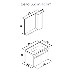 Bella Dolap Takımı 55 Cm