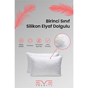 2 Adet Pollycotton Silikon Yastık 50 X 70 Cm 900 Gr