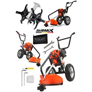 Yüksek Peformanslı Çelik Pistonlu Mini Çapalama Makinesi Ve Tekerlekli Ot Biçme Arabalı Tırpan Seti