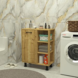 Loren Çamaşır Kirli Sepetli Çok Amaçlı Banyo Dolabı Safirmeşe