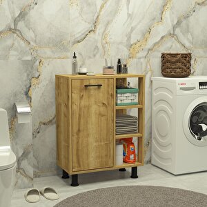Loren Çamaşır Kirli Sepetli Çok Amaçlı Banyo Dolabı Safirmeşe
