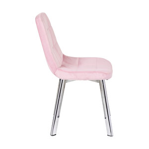 Yonca Salon, Mutfak Sandalyesi̇ Ni̇kelaj Ayak Pembe