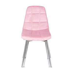 Yonca Salon, Mutfak Sandalyesi̇ Ni̇kelaj Ayak Pembe