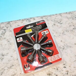 9 Parça Manyetik Somun Adaptörü Bits Lokma Adaptörü Seti 5-6-7-8-9-10-11-12-13 Mm Cıvata Somun Lokma Bits Adaptör
