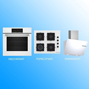 Beyaz 3 Lü Ankastre Set(hbj559ew6t-pop6c2p30-dwk66pj20t)