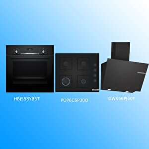 Siyah 3 Lü Ankastre Set(hbj558yb5t-pop6c6p30-dwk66pj60t)