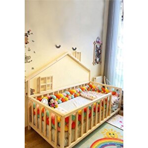 Masal Model Montessori Bebek Ve Çocuk Karyolası Doğal Ahşap Yatak