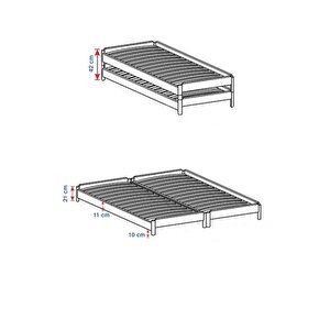 Yavrulu Karyola Ahşap Karyola Sedir Montessori Yatak Organik Unisex 60x120 cm