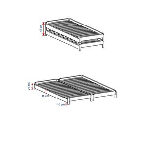 Yavrulu Karyola Ahşap Karyola Sedir Montessori Yatak Organik Unisex 80x180 cm