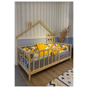 Montessori Yatak 70x130 Yatak Uyumlu Masal Model Ahşap Yatak Bebek Karyola Organik Karyola 70x130 cm
