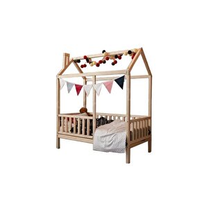 Çatılı 120x200 Ölçüsünde Montessori Bebek & Çocuk Karyolası 120x200 cm