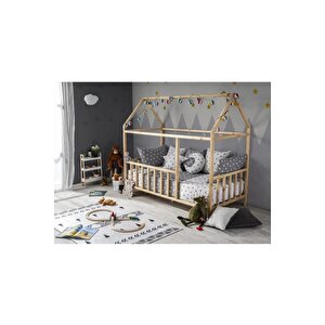 Bebek Ve Çocuk ® Çatılı Doğal Montessori Yatak 90x190 cm