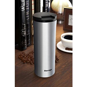 2 Go Paslanmaz Çelik Termos Bardak 400 Ml Travel Mug Inox St-200