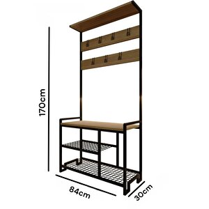 Digithome Metal Portmanto Elbise Askılığı Vestiyer,ayakkabılık Atlantik Çam 9088 1-1-369