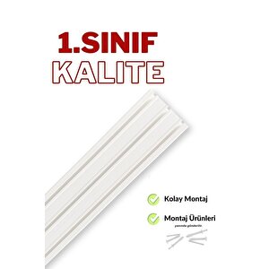 Tümray 3 Raylı Korniş Perde Rayı Kaliteli Sağlam Ambalaj 4 Metre