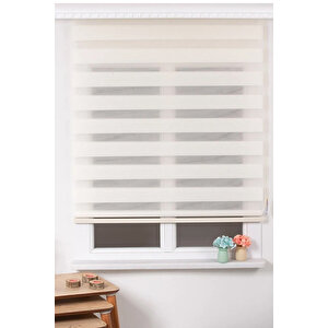 Dar Plise Krem Zebra Perde 90x200 cm
