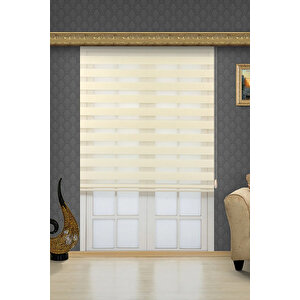 Krem Bambu Zebra Stor Güneşli̇k Perde