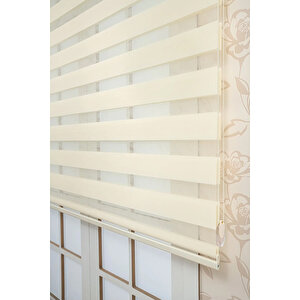 Krem Bambu Zebra Stor Güneşli̇k Perde