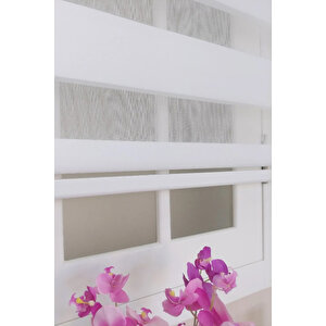 Beyaz Bambu Zebra Stor Güneşli̇k Perde 160x280 cm