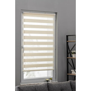 Krem Bambu Zebra Stor Güneşli̇k Perde 80x220 cm