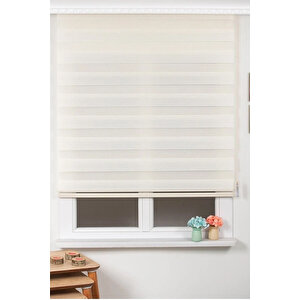 Dar Plise Krem Zebra Perde