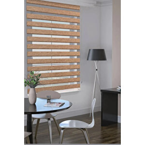 Kahverengi̇ Bambu Zebra Stor Güneşli̇k Perde 90x250 cm