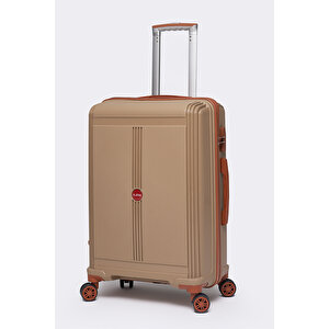Premium Polipropilen Orta Boy Kırılmaz Valiz Vizon-camel V303
