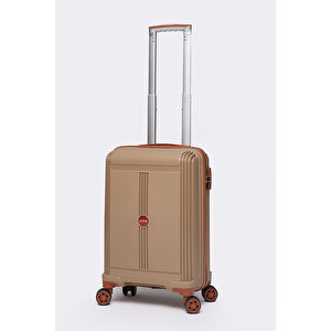 Premium Polipropilen Kabin Boy Kırılmaz Valiz Vizon-camel V303