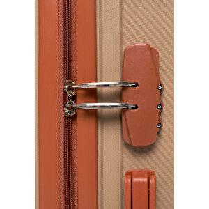 Elatae Premium Polipropilen Kabin Boy Kırılmaz Valiz Vizon-camel V303