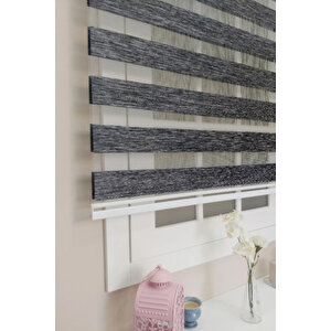 Antrasi̇t Bambu Zebra Stor Güneşli̇k Perde 80x200 cm