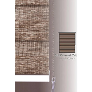 Kahverengi̇ Bambu Zebra Stor Güneşli̇k Perde 220x280 cm