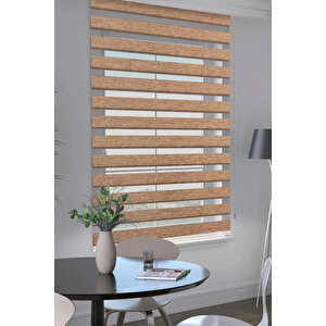 Kahverengi̇ Bambu Zebra Stor Güneşli̇k Perde 240x280 cm