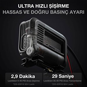 Air15 12volt 80 Psi Ayarlanabilir Dijital Basınç Göstergeli Profesyonel Lastik Şişirme Pompası