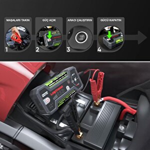 Lokithor J1350pro 12v 1350amp Lifepo4 Akıllı Akü Takviye + Powerbank + Led Lamba