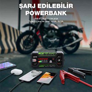 Lokithor J1350pro 12v 1350amp Lifepo4 Akıllı Akü Takviye + Powerbank + Led Lamba