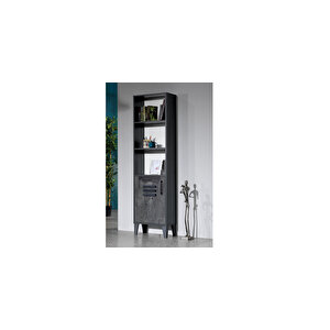 Kitaplık Urlu 17678 Mi̇x İroni̇ Model Dolaplı İki Raflı Antrasi̇t - İtinalı Paket Kargo