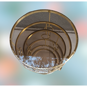 Zigon Zlf 14103 Halkali Model Füme Temper Cam Tabla Metal Gold Kaplama El Yapım