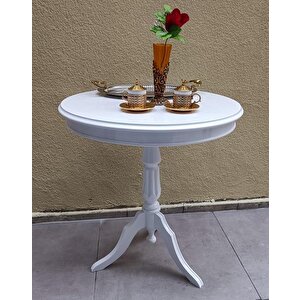 Fiskos Sehpa Eko 90502 Baba 3 Ayak 60cm Hareketli Mdf Tabla Parlak Beyaz El Yapım