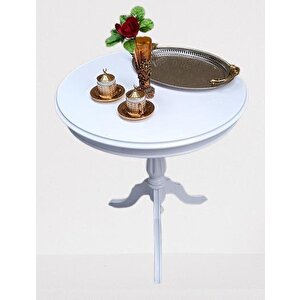Fiskos Sehpa Eko 90502 Baba 3 Ayak 60cm Hareketli Mdf Tabla Parlak Beyaz El Yapım
