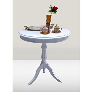Fiskos Sehpa Eko 90502 Baba 3 Ayak 60cm Hareketli Mdf Tabla Parlak Beyaz El Yapım