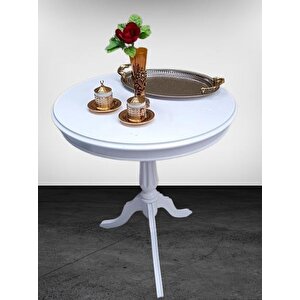 Fiskos Sehpa Eko 90502 Baba 3 Ayak 60cm Hareketli Mdf Tabla Parlak Beyaz El Yapım