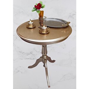 Fiskos Eko 90501 Baba 3 Kayın Ayak 60 Cm Hareketli Mdf Tabla Parlak Gold El Yapım