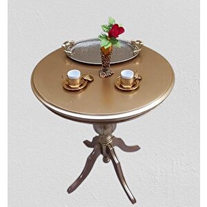 Fiskos Sehpa Eko 90503 Baba 4ayak 65 Cm Hareketli Mdf Tabla Parlak Gold El Yapım