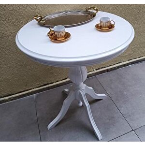 Fiskos Sehpa Eko 90504 Baba 4ayak 65 Cm Hareketli Mdf Tabla Parlak Beyaz El Yapım