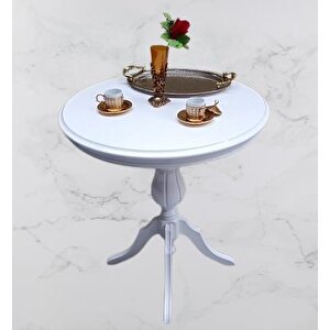 Fiskos Sehpa Eko 90504 Baba 4ayak 65 Cm Hareketli Mdf Tabla Parlak Beyaz El Yapım