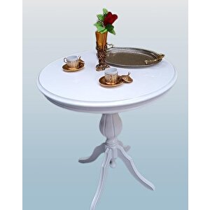Fiskos Sehpa Eko 90504 Baba 4ayak 65 Cm Hareketli Mdf Tabla Parlak Beyaz El Yapım