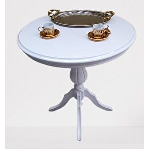 Fiskos Sehpa Eko 90504 Baba 4ayak 65 Cm Hareketli Mdf Tabla Parlak Beyaz El Yapım