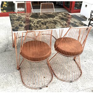 Masa 13798 Tel Sandaly Tk Metal Rose Bakır Japon Ayk Mdf Siyh Desen Tabla El Yapı